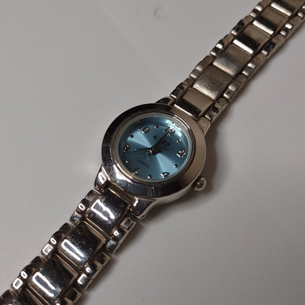 Silver Tone LTD Watch With Blue Dial